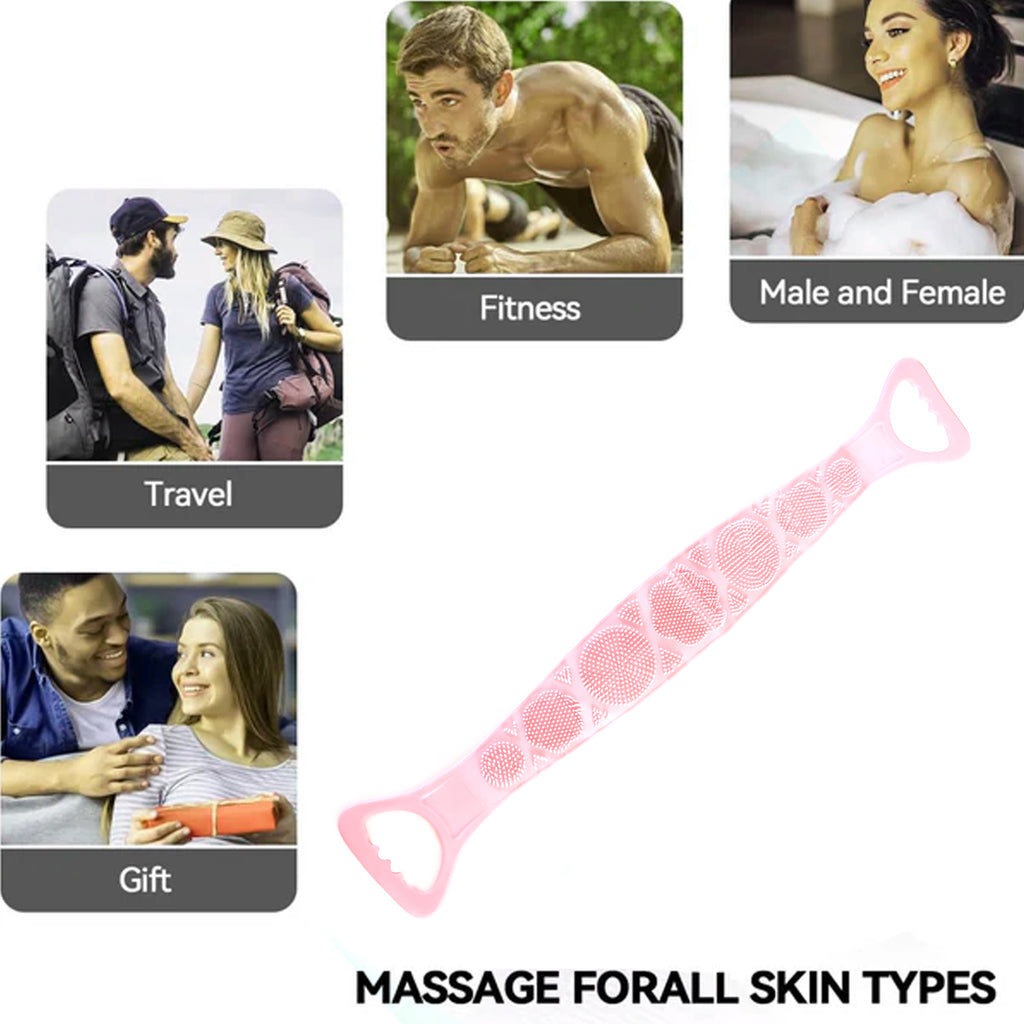 Premium Silicone Back Scrubber Belt  Body Exfoliating Bath Brush