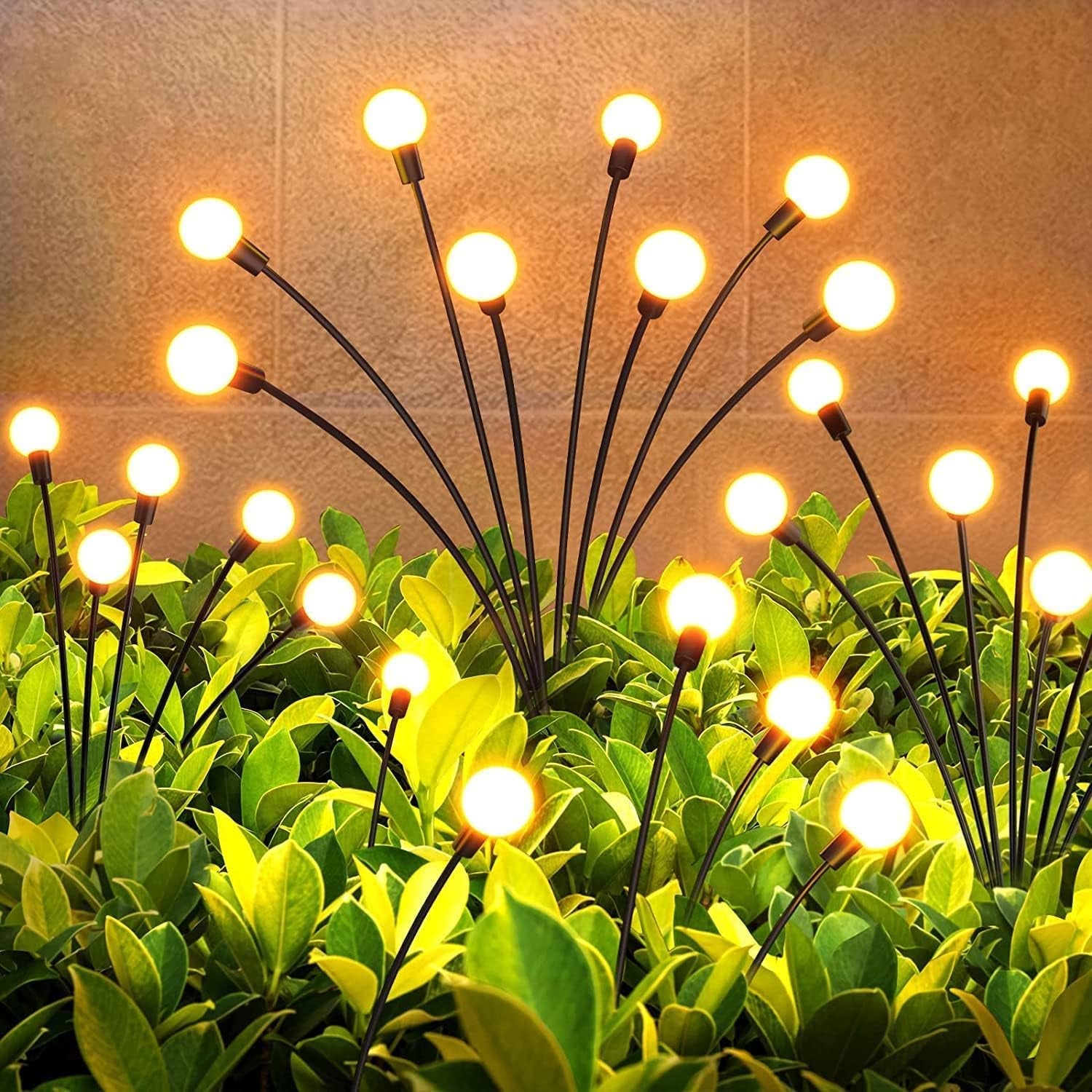 Solar-powered Warm White Garden Ball Light Set